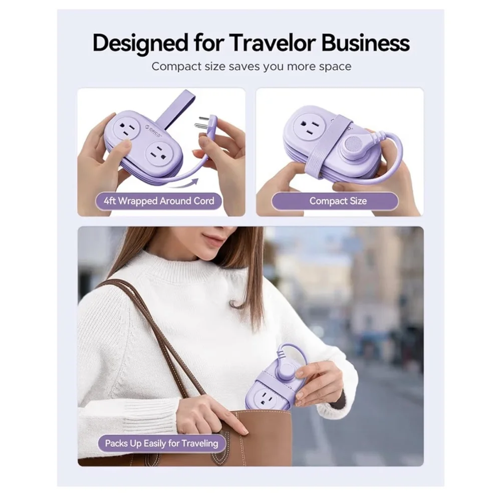 NEW 7-in-1 Power Strip Blue USB-C Travel Flat Plug Cruise Approved NIB - Picture 2 of 7
